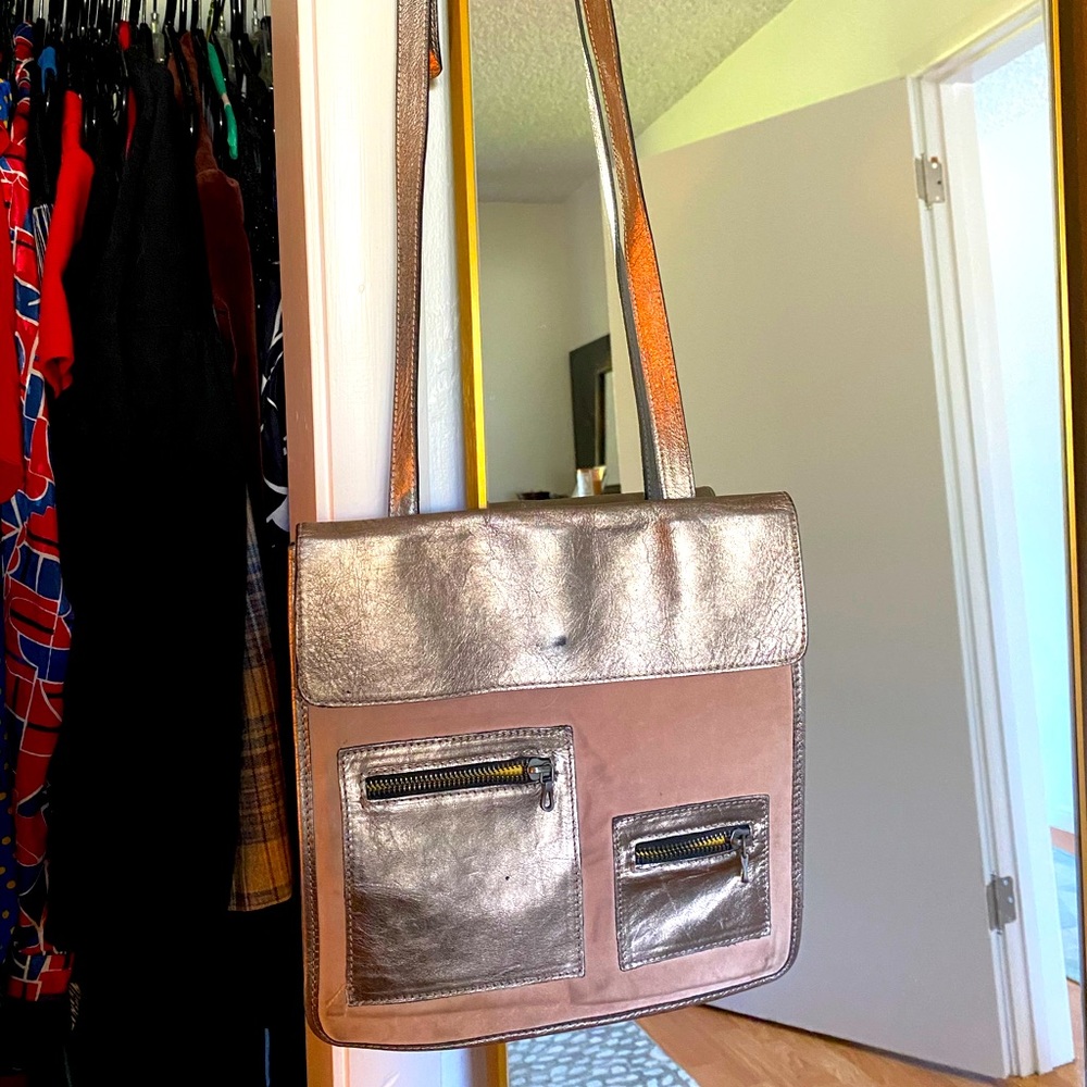 M Missoni Bronze Metallic Lilac Suede Crossbody